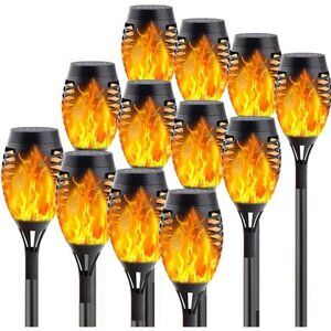 12-Pack Orange Solar Halloween Lights Outdoor for Halloween Decorations